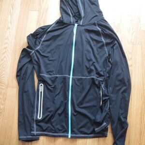 Tommy Bahama Mens Hoodie Full Zip Pockets Black Island Active Size XL